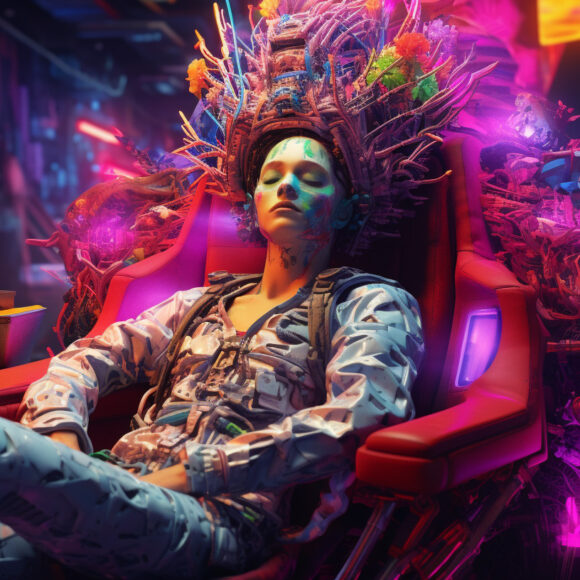 human who lost motivation, lack of stimuli, realistic, highly detailed, neon colours, 8k --ar 16:9