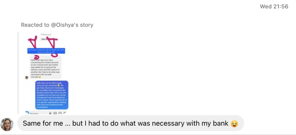 oishya.com being scammed and impersonated